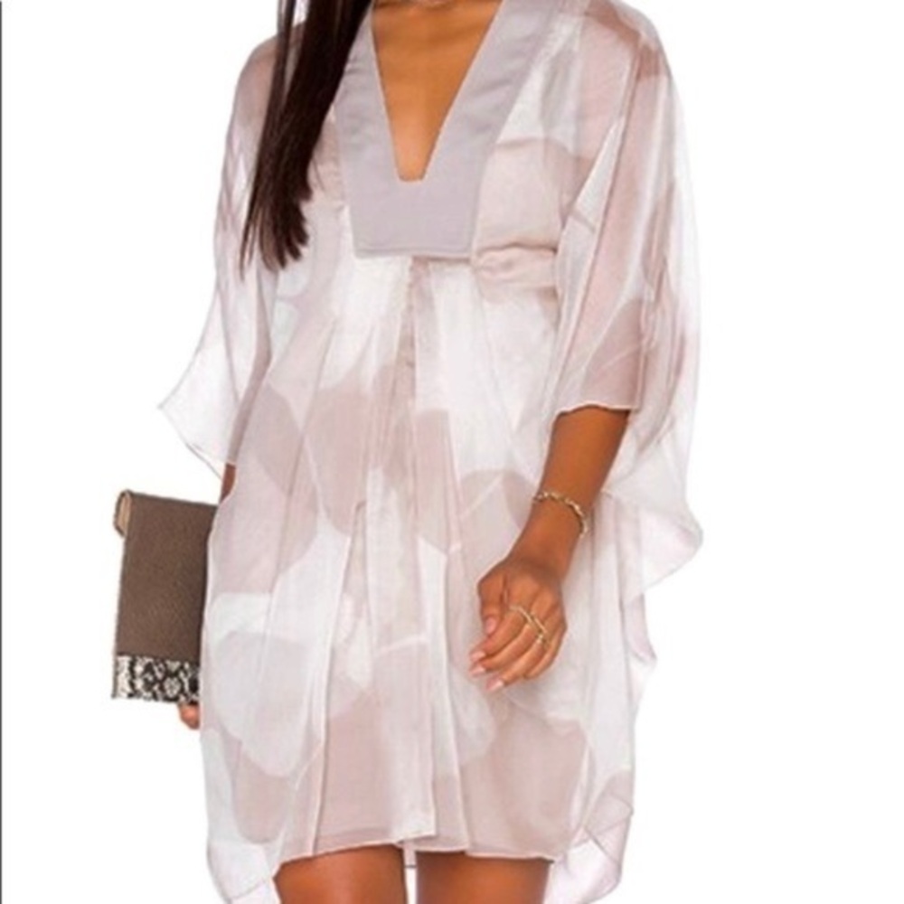 Halston Heritage Sheer White Mini Dress